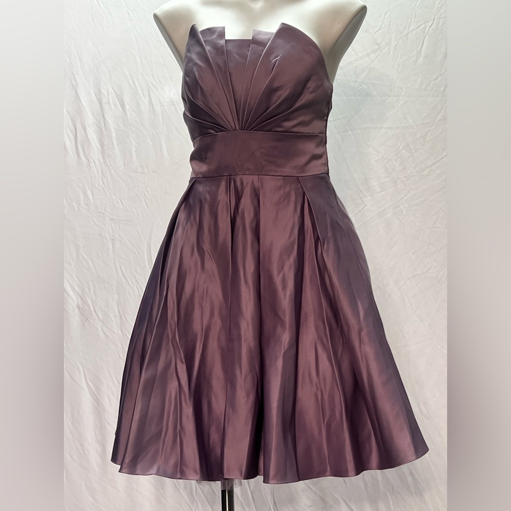 Elegant Purple Satin Evening Dress